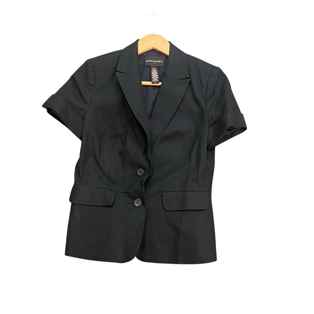 Banana Republic Factory Black Short Sleeve Blazer